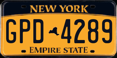NY license plate GPD4289