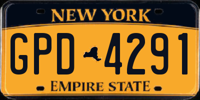 NY license plate GPD4291