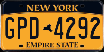NY license plate GPD4292