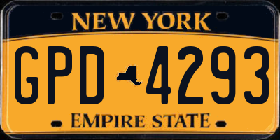 NY license plate GPD4293