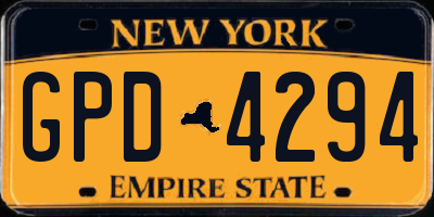 NY license plate GPD4294