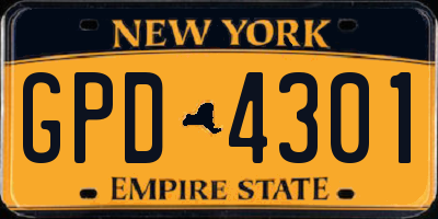 NY license plate GPD4301