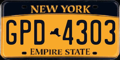 NY license plate GPD4303
