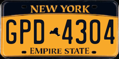 NY license plate GPD4304