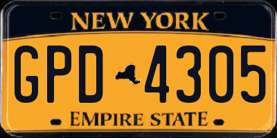 NY license plate GPD4305