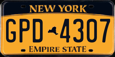 NY license plate GPD4307