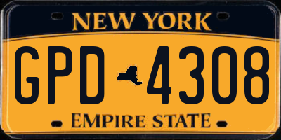 NY license plate GPD4308