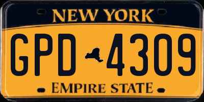 NY license plate GPD4309