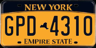 NY license plate GPD4310