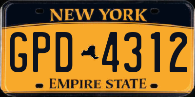 NY license plate GPD4312