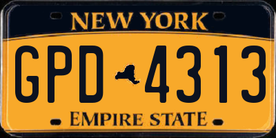 NY license plate GPD4313