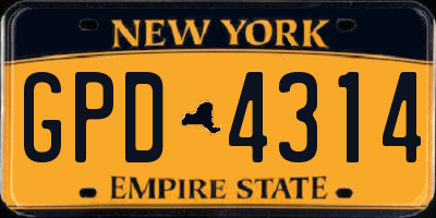 NY license plate GPD4314