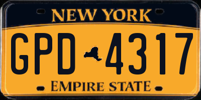 NY license plate GPD4317