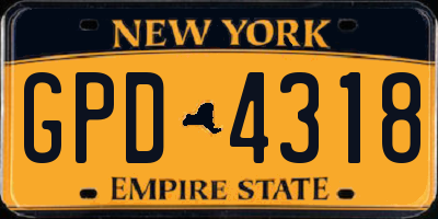 NY license plate GPD4318