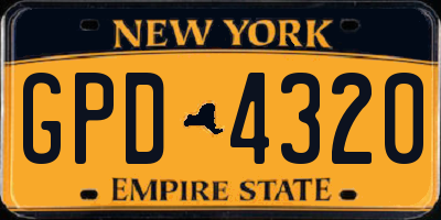 NY license plate GPD4320