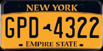 NY license plate GPD4322