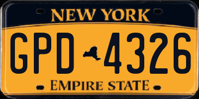 NY license plate GPD4326