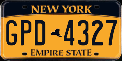 NY license plate GPD4327