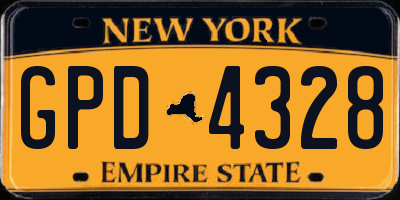 NY license plate GPD4328