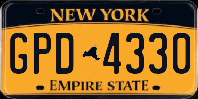 NY license plate GPD4330