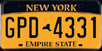 NY license plate GPD4331