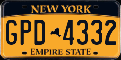 NY license plate GPD4332