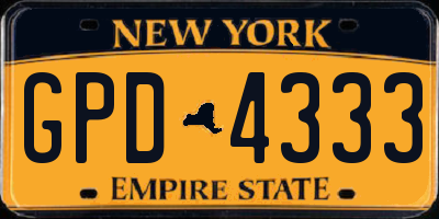NY license plate GPD4333