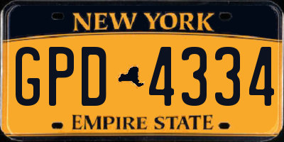 NY license plate GPD4334