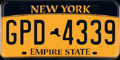 NY license plate GPD4339