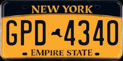 NY license plate GPD4340