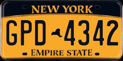 NY license plate GPD4342