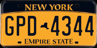 NY license plate GPD4344