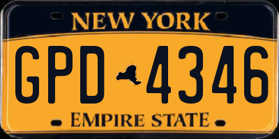 NY license plate GPD4346