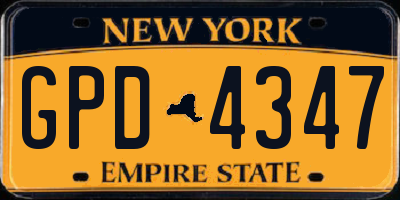 NY license plate GPD4347