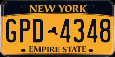 NY license plate GPD4348