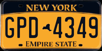 NY license plate GPD4349