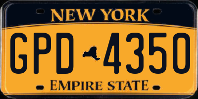 NY license plate GPD4350