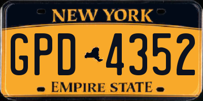 NY license plate GPD4352