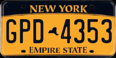NY license plate GPD4353
