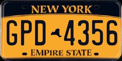 NY license plate GPD4356