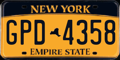 NY license plate GPD4358