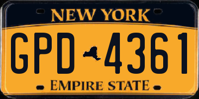 NY license plate GPD4361