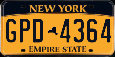 NY license plate GPD4364