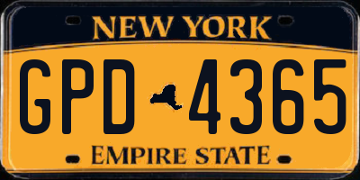 NY license plate GPD4365