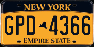 NY license plate GPD4366