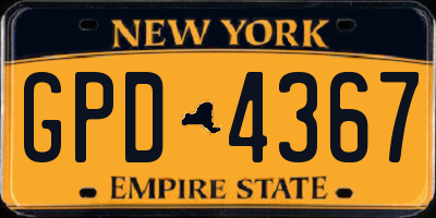 NY license plate GPD4367
