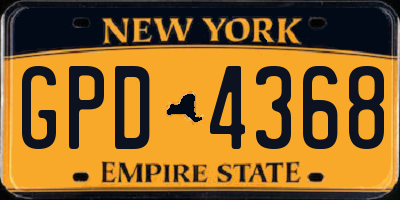 NY license plate GPD4368