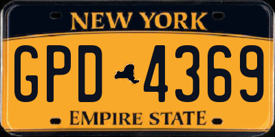 NY license plate GPD4369
