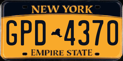 NY license plate GPD4370