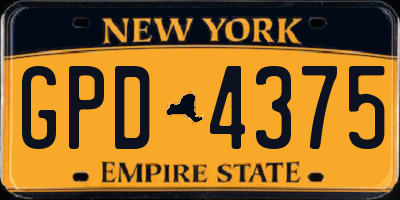 NY license plate GPD4375